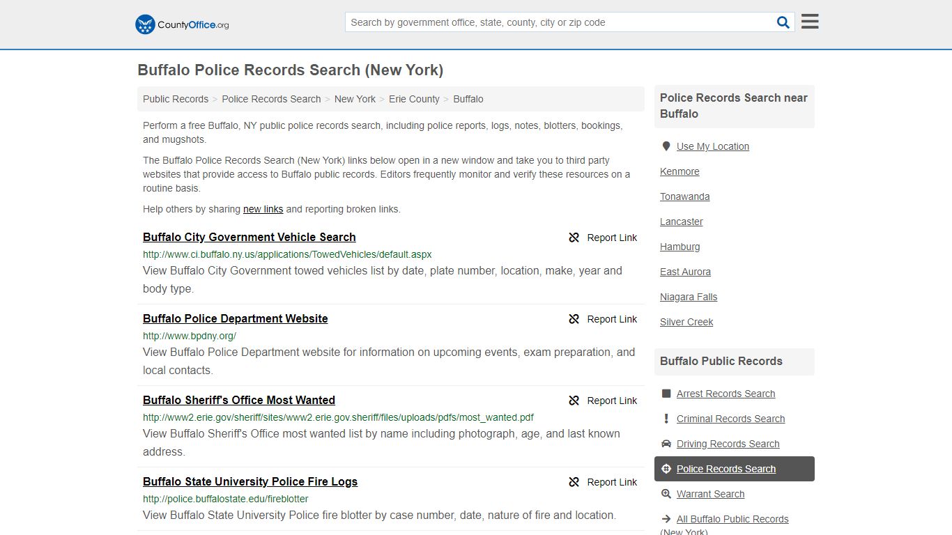 Police Records Search - Buffalo, NY (Accidents & Arrest ...